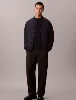 Ribkatoenen trui met monogram
