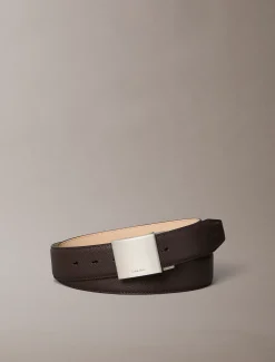 Riem met plaatgesp van grof leer