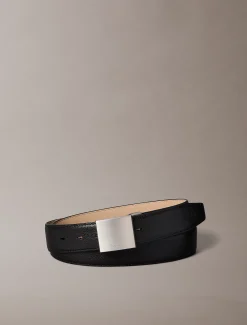 Riem met plaatgesp van grof leer