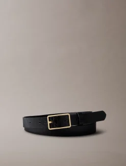Riem met rechthoekige gesp en logo embleem