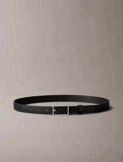 Riem met rechthoekige gesp en logo embleem
