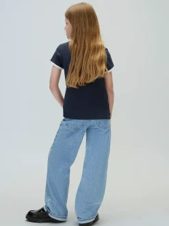 Ringer T-shirt met logo voor kinderen