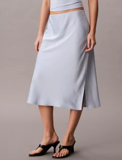 Satijnen midirok met textuur