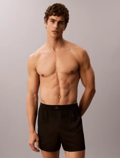 Satijnen pyjamashort - CK Black Satin