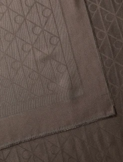 Satijnen sjaal met jacquard logo