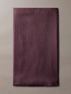 Satijnen sjaal met jacquard logo