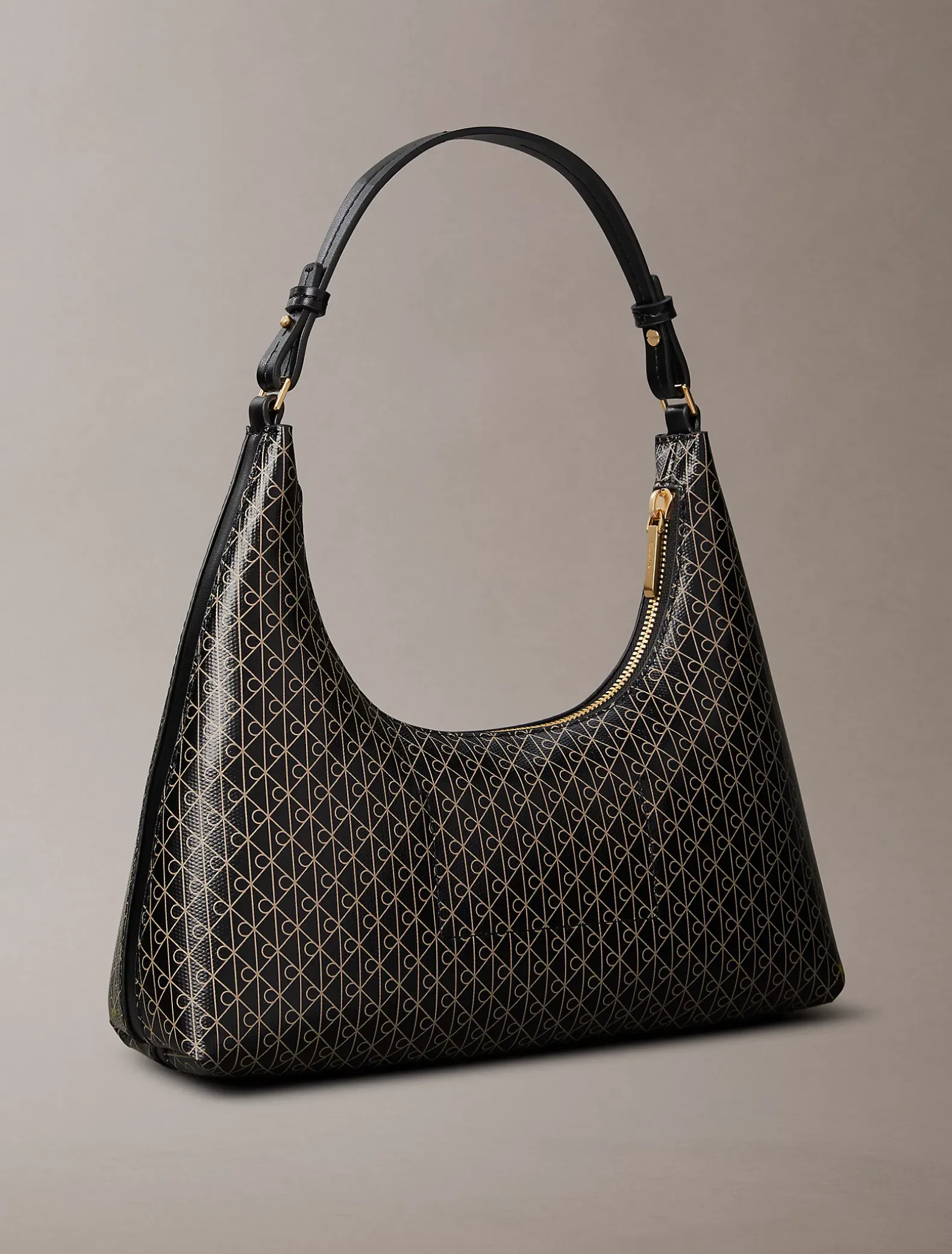 Schoudertas met all-over monogramlogo