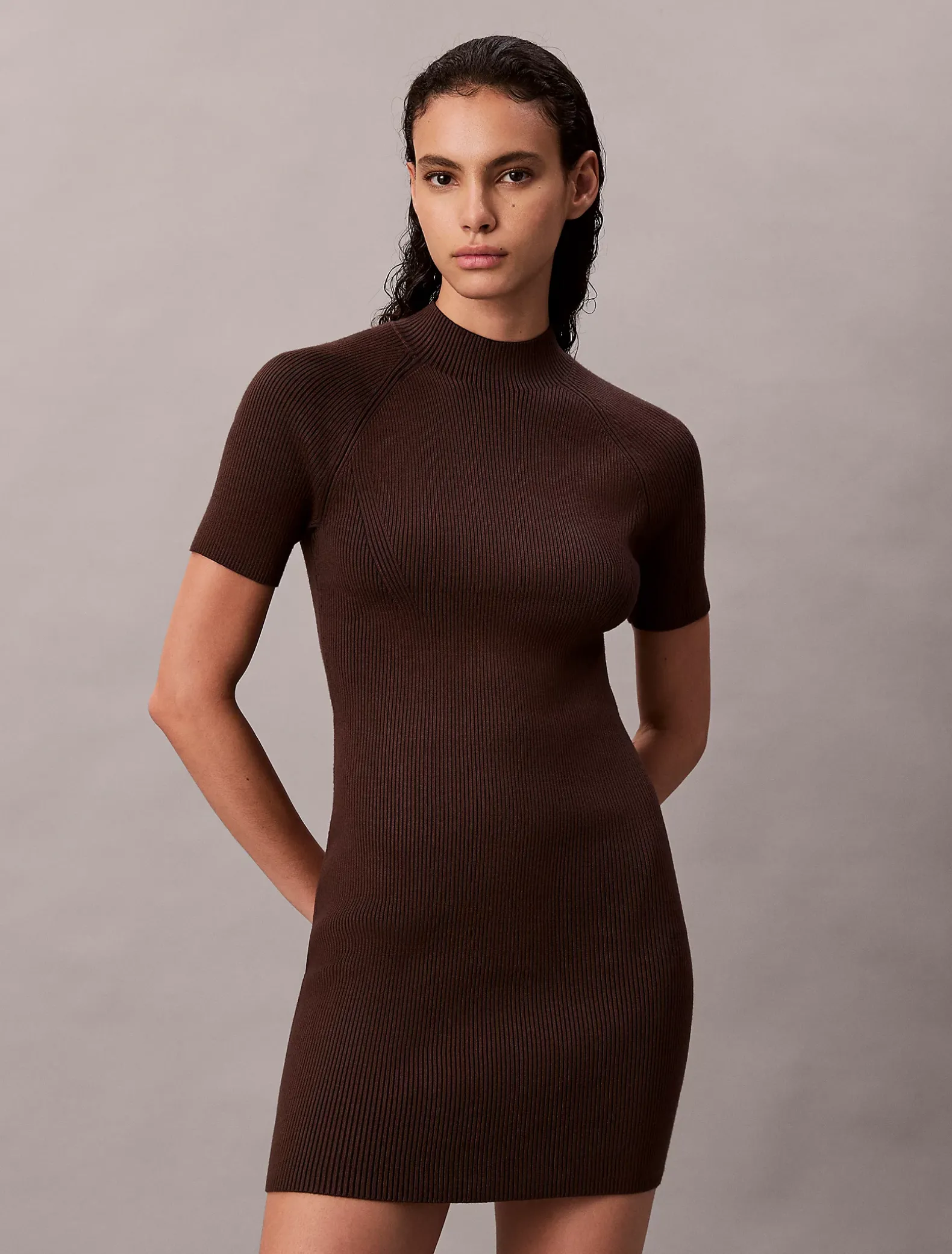 Sculpted gebreide mini-jurk