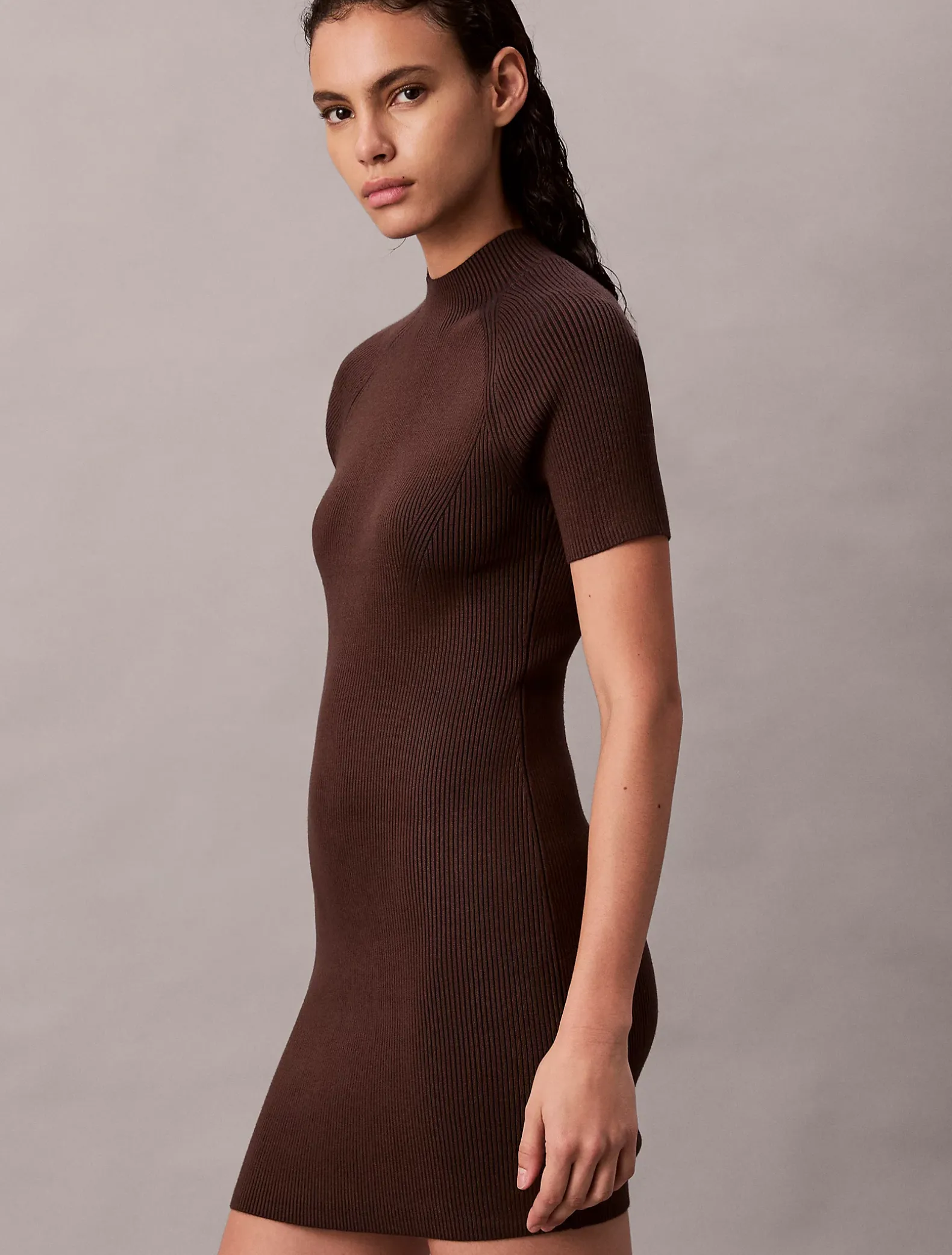 Sculpted gebreide mini-jurk