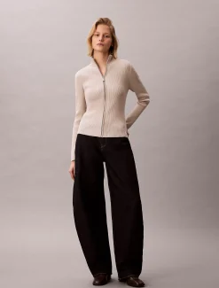 Sculpted gebreid vest met rits