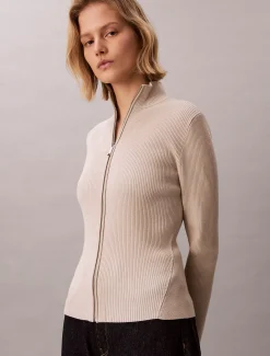 Sculpted gebreid vest met rits