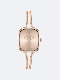 Sculpted vierkant armbandhorloge