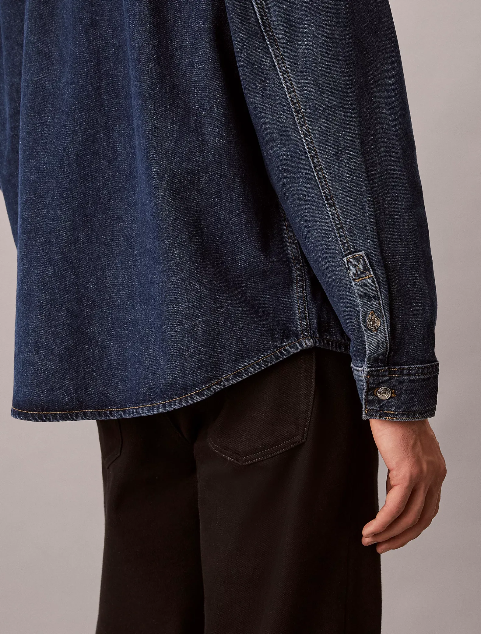 90's denim overshirt met logo