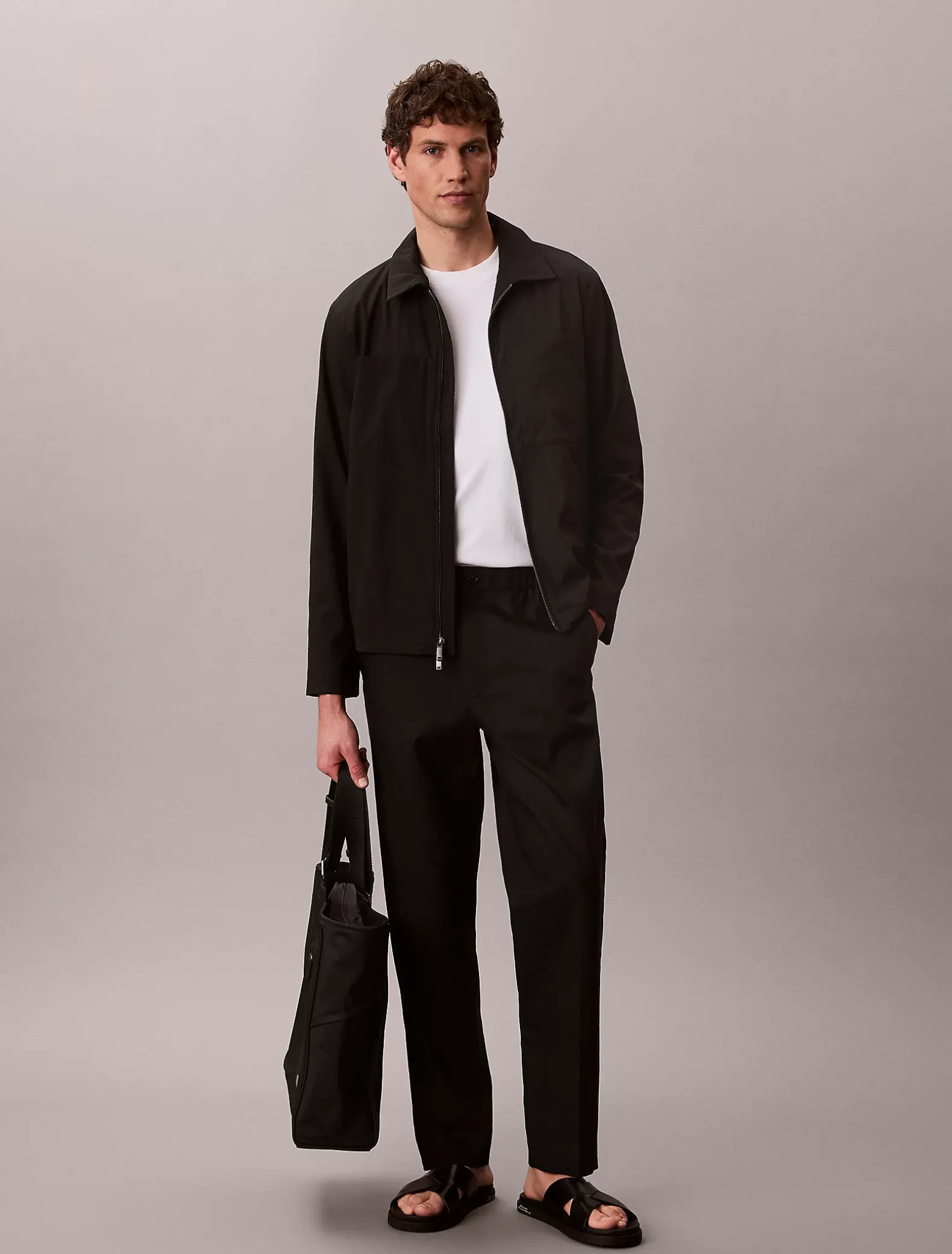 Seersucker blouson jack