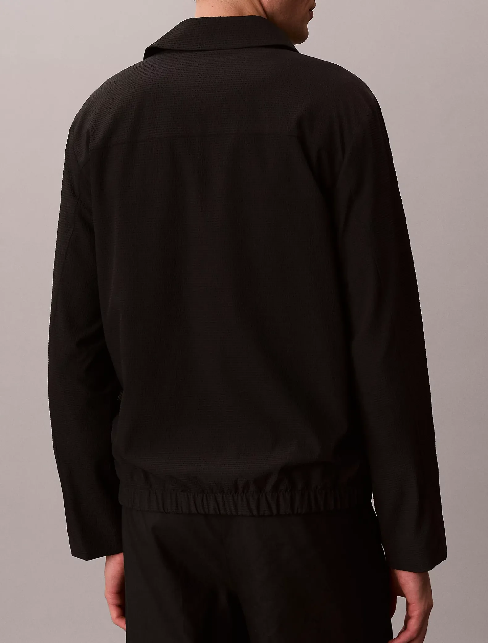 Seersucker blouson jack