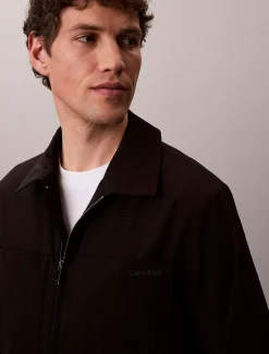 Seersucker blouson jack
