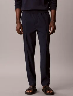 Seersucker pull-on broek