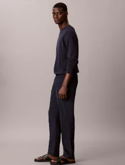 Seersucker pull-on broek