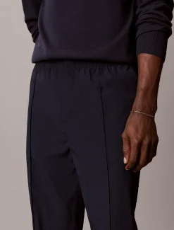 Seersucker pull-on broek