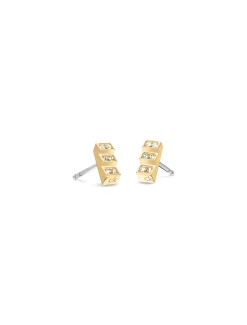 Set met 2 paar kristallen oorbellen knopjes