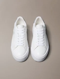 Sienna - Leren plateau sneakers met logo