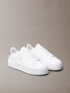 Sienna - Leren plateau sneakers met logo