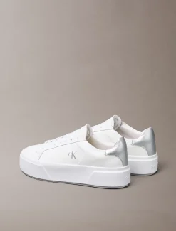 Sienna - Leren plateau sneakers met logo