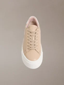 Sienna - Leren plateau sneakers met logo