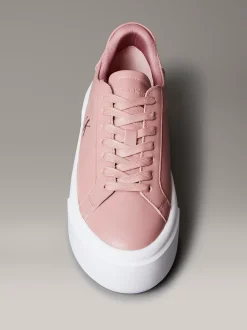 Sienna - Leren plateau sneakers met logo