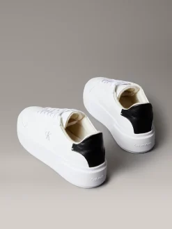 Sienna - Leren plateau sneakers met logo