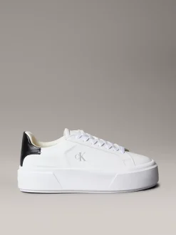 Sienna - Leren plateau sneakers met logo