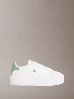 Sienna - Leren plateau sneakers met logo
