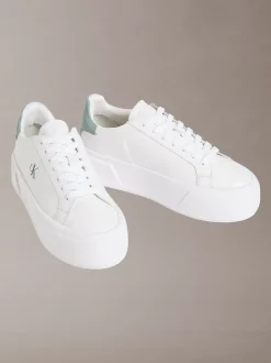 Sienna - Leren plateau sneakers met logo