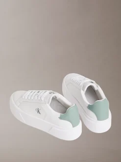 Sienna - Leren plateau sneakers met logo