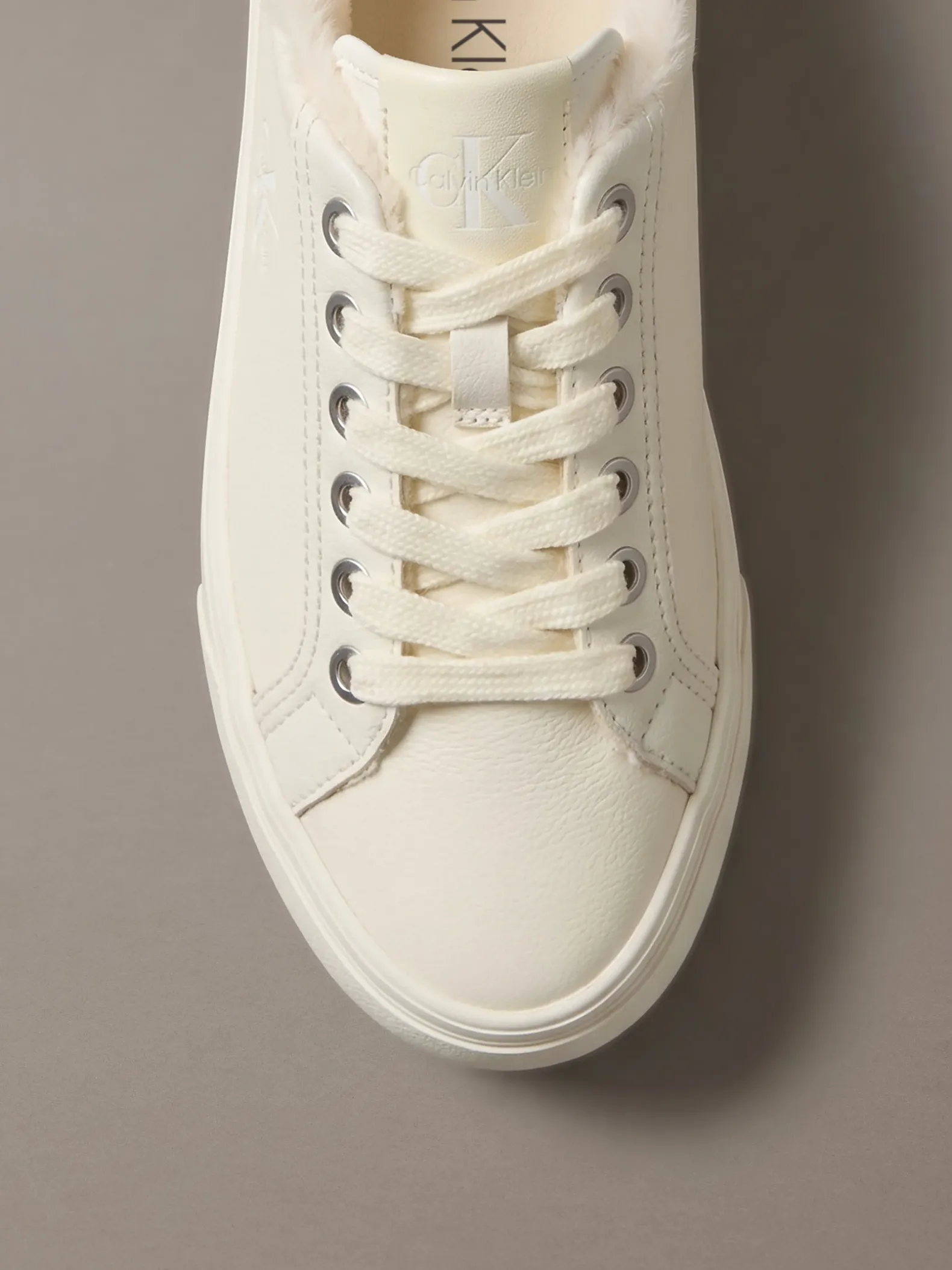 Signature leren plateausneakers
