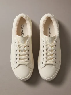 Signature leren plateausneakers