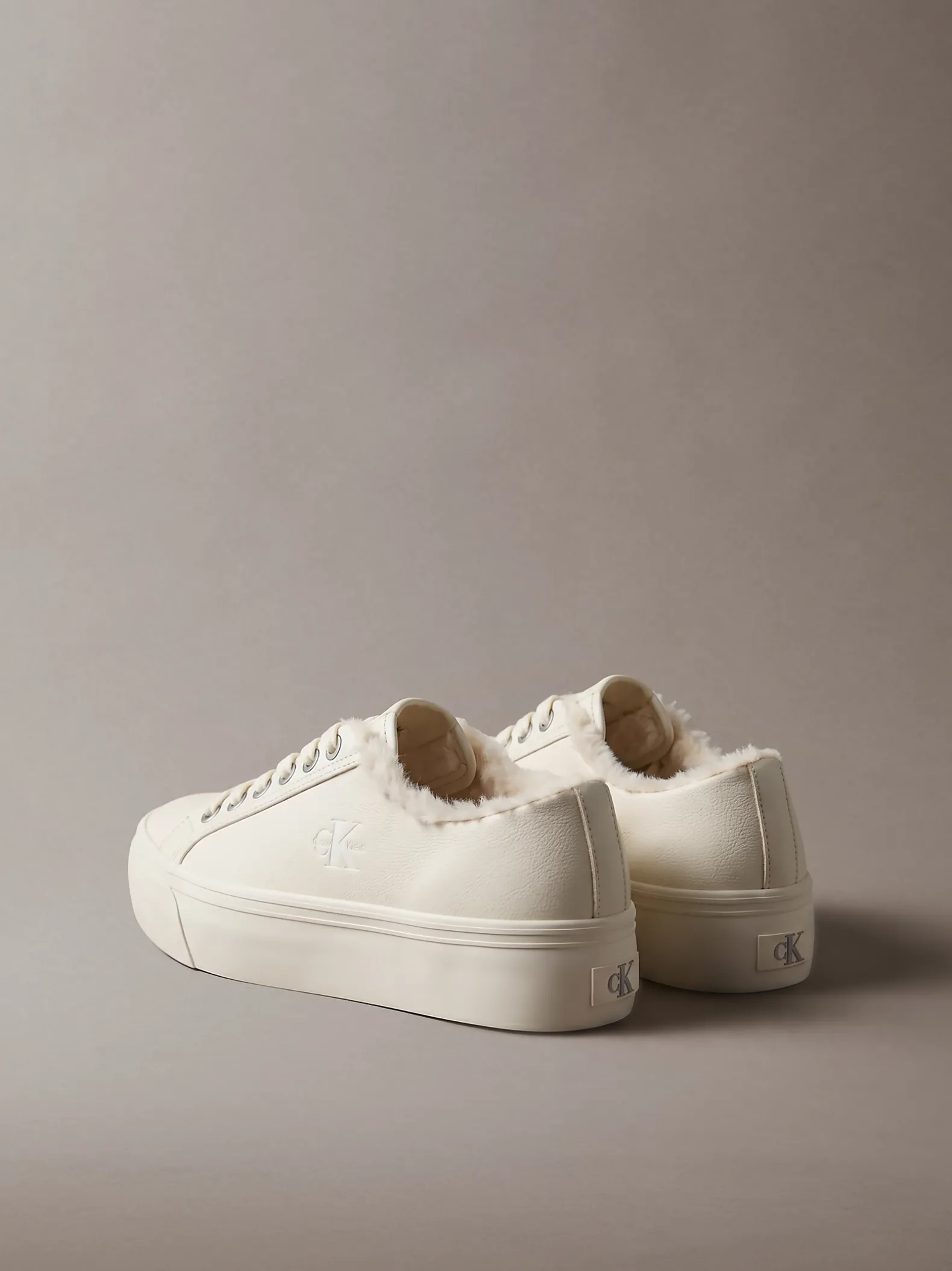 Signature leren plateausneakers