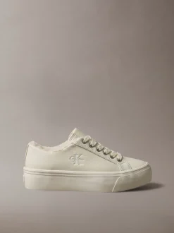 Signature leren plateausneakers