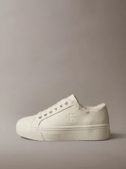 Signature leren plateausneakers
