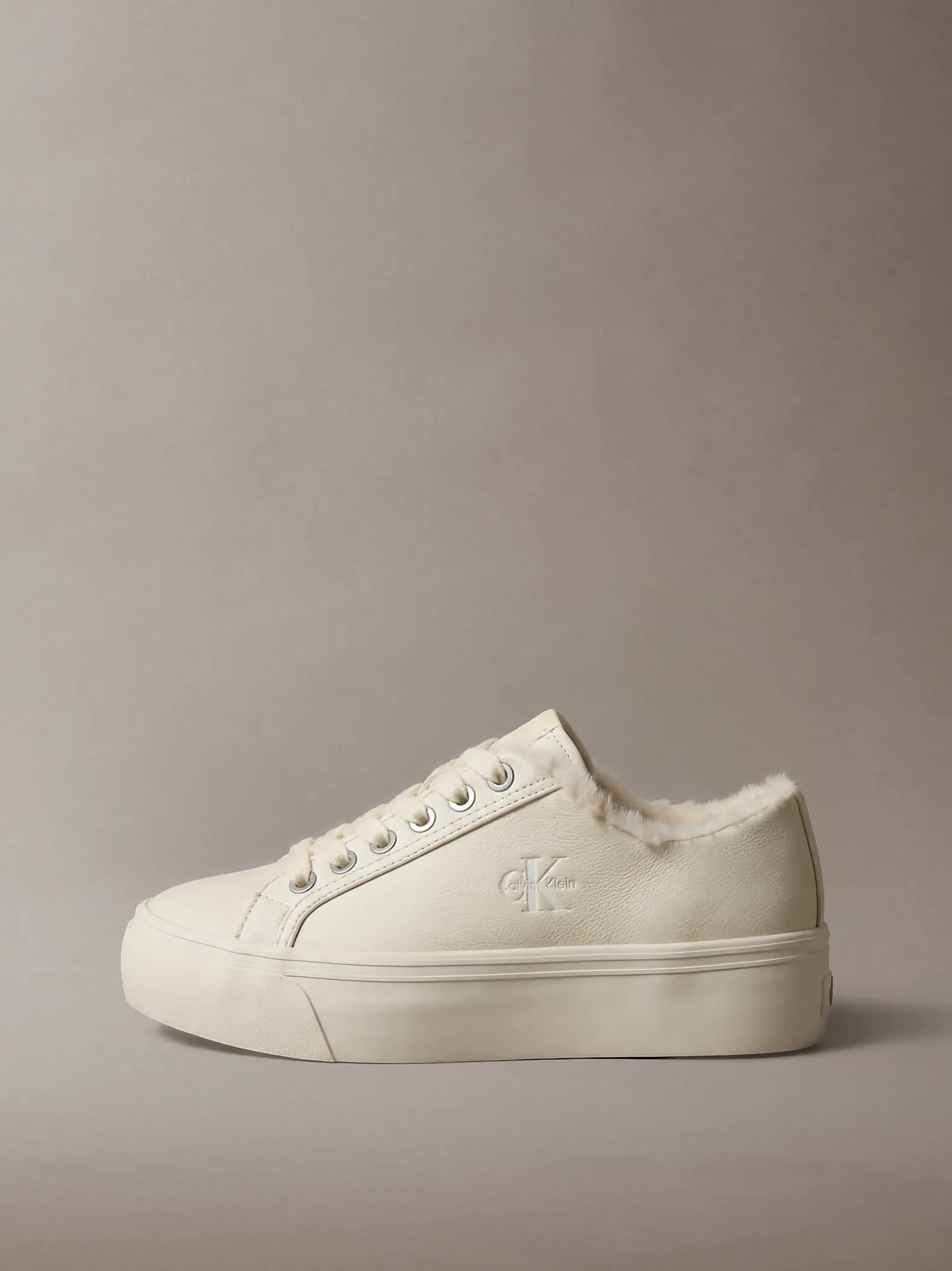 Signature leren plateausneakers
