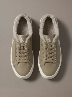 Signature leren plateausneakers