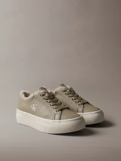 Signature leren plateausneakers