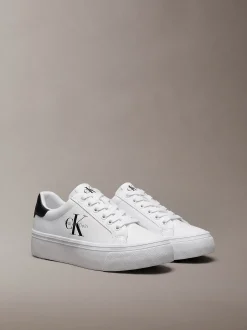Signature leren plateausneakers