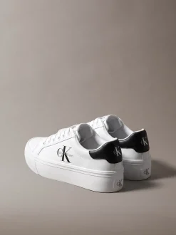 Signature leren plateausneakers