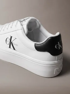 Signature leren plateausneakers