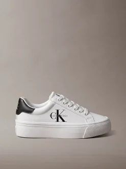 Signature leren plateausneakers