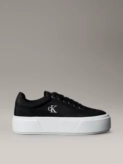 Signature leren plateausneakers met logo