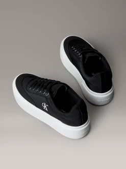 Signature leren plateausneakers met logo