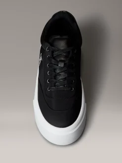 Signature leren plateausneakers met logo