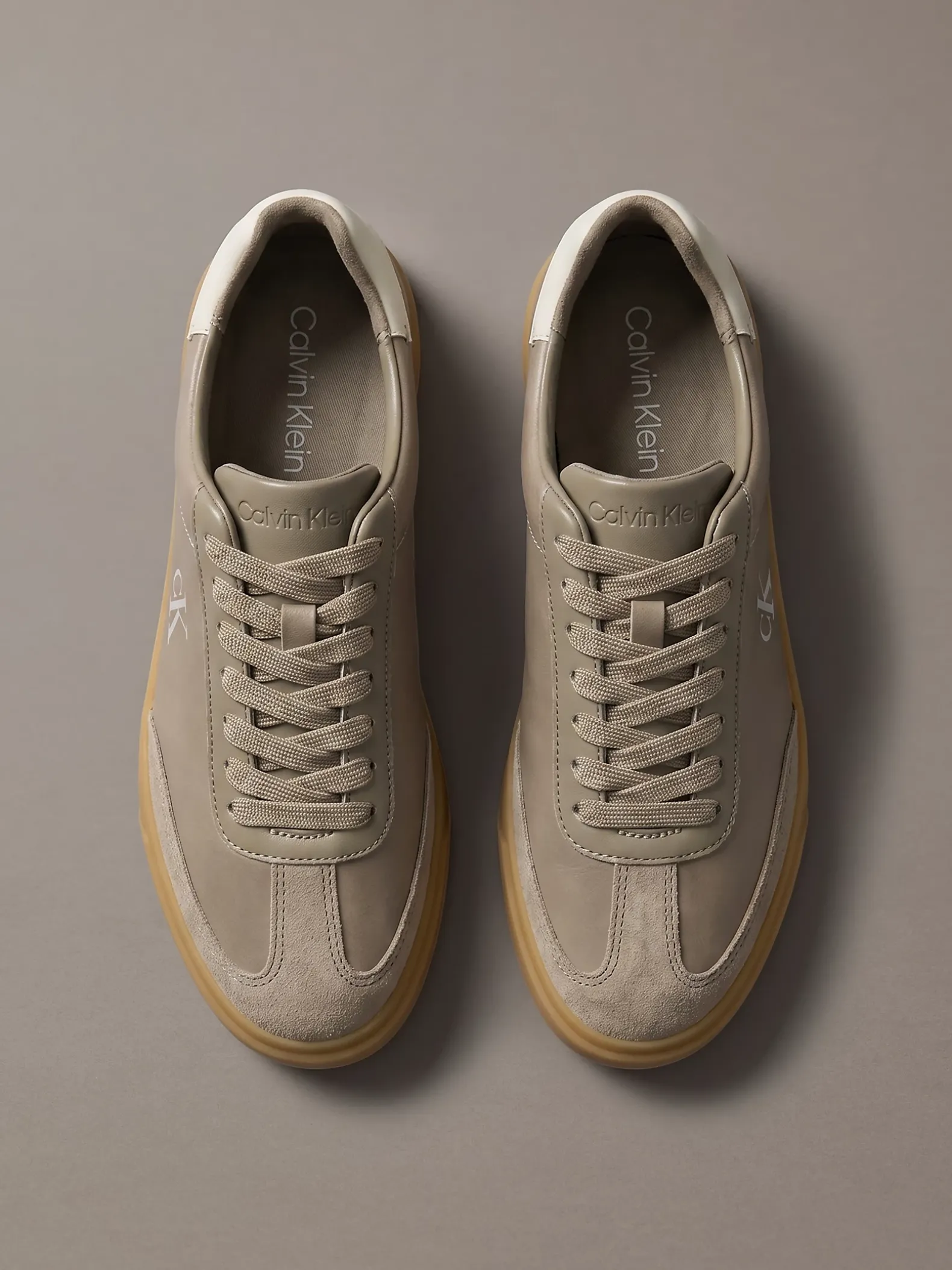 Signature leren sneakers met logo